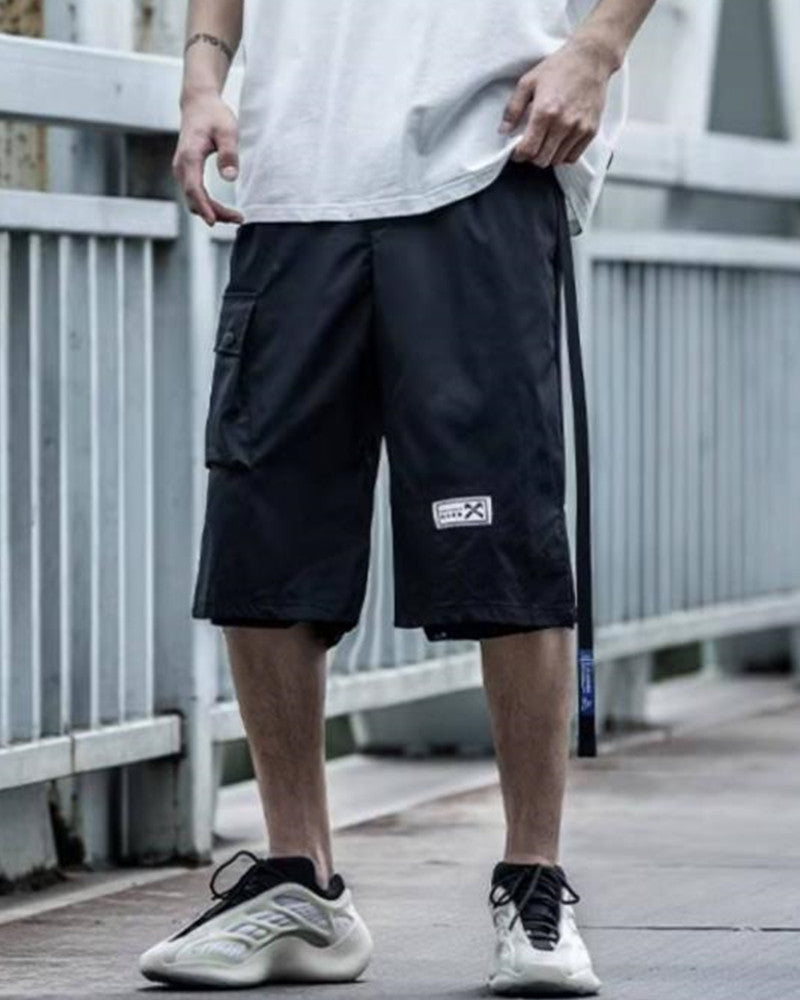 Techwear Layered Strap Cargo Shorts