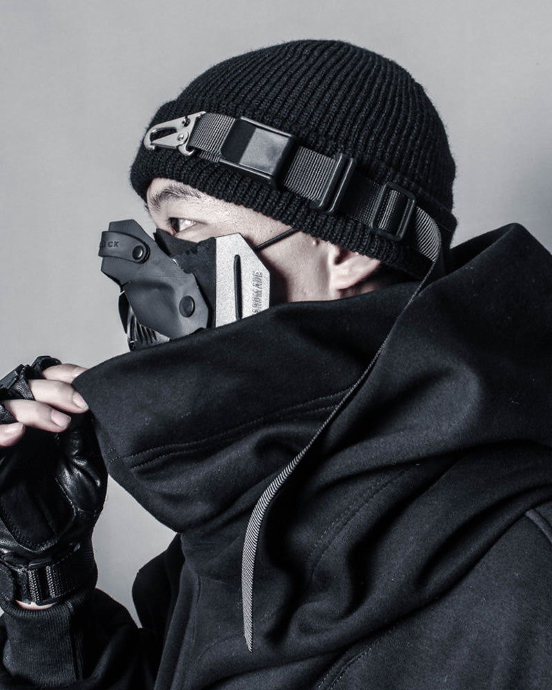 Techwear Buckle Strap Knit Beanie