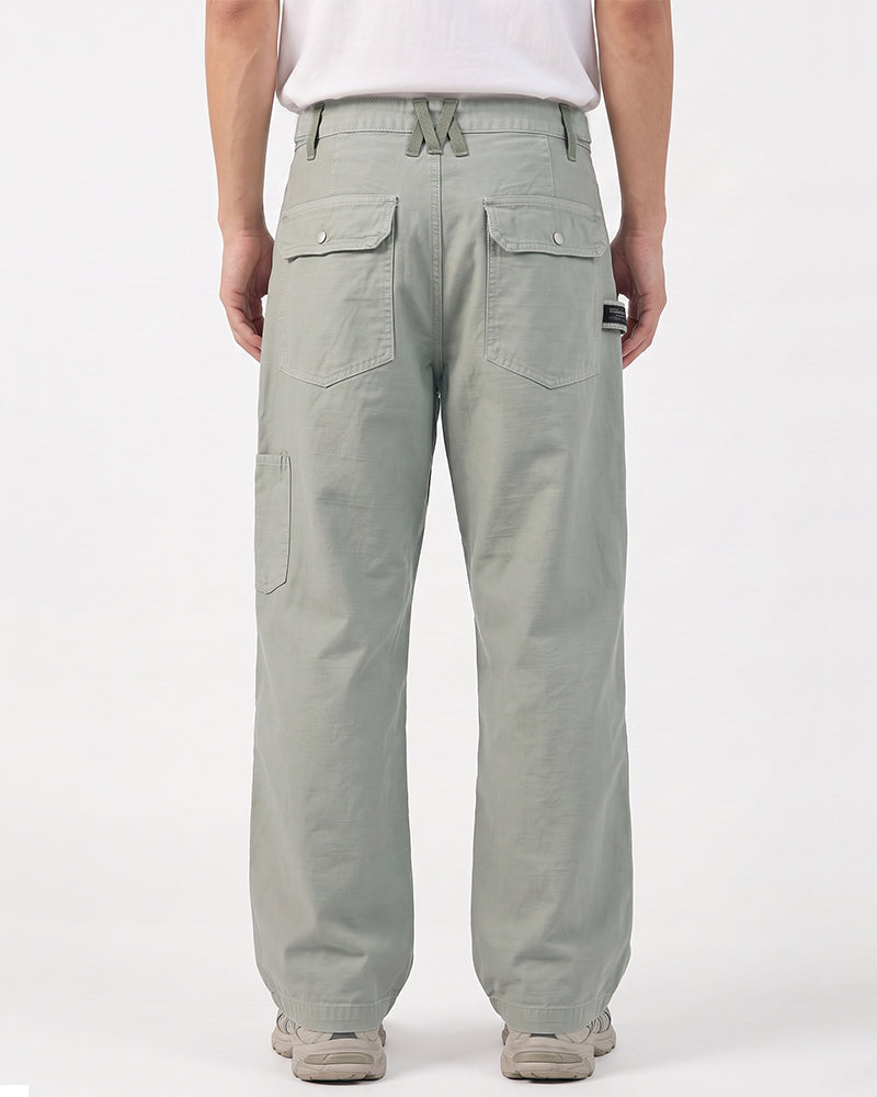 Washed Vintage Straight-Leg Cargo Pants