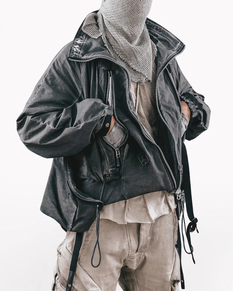 Post-Apocalyptic Vintage Dual Layers Multi-Pocket Jacket