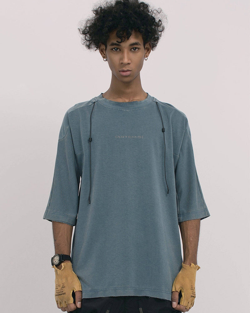 Wasteland Style Patchwork Drawstring T-Shirt