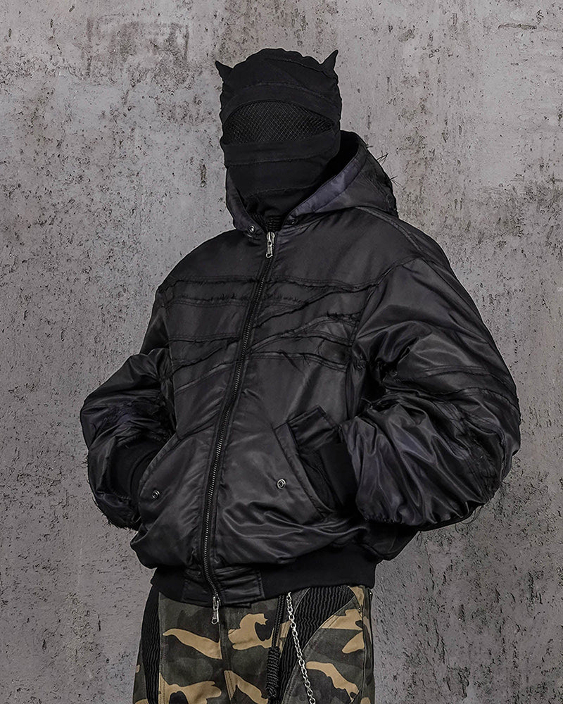 Distressed Bondage MA-1 Jacket Black