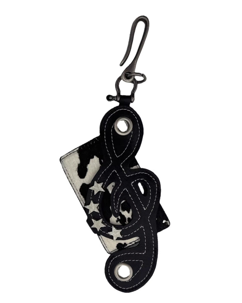 Jazz Note Patchwork Haircalf Cardholder