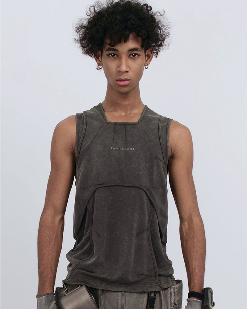 Dune Wasteland Deconstructed Splicing Sleeveless T-Shirt