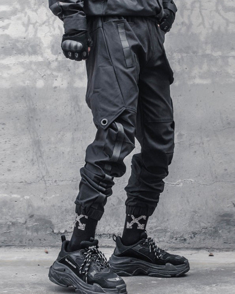 Samurai Functional Patchwork Black Cargo Pants