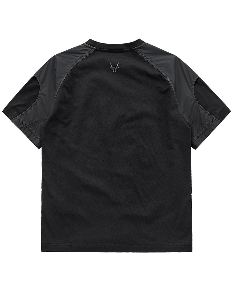 Tactical Paneled Short Sleeve Techwear T-Shirt