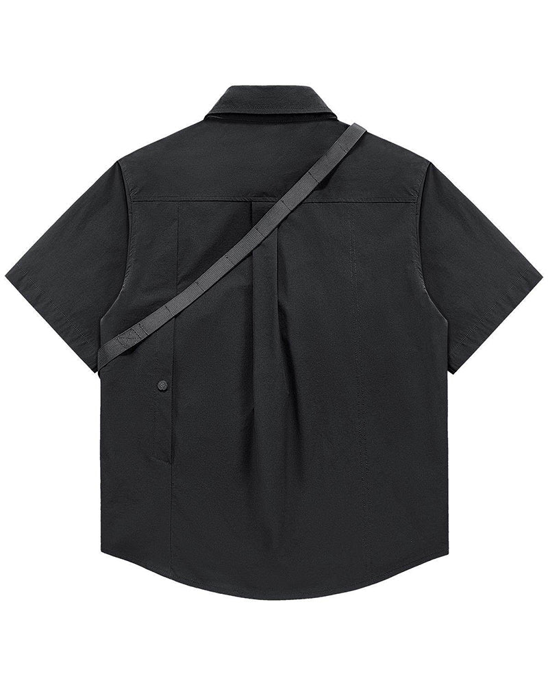 Tactical Utility Crossbody Strap Short Sleeve Tech Shirt