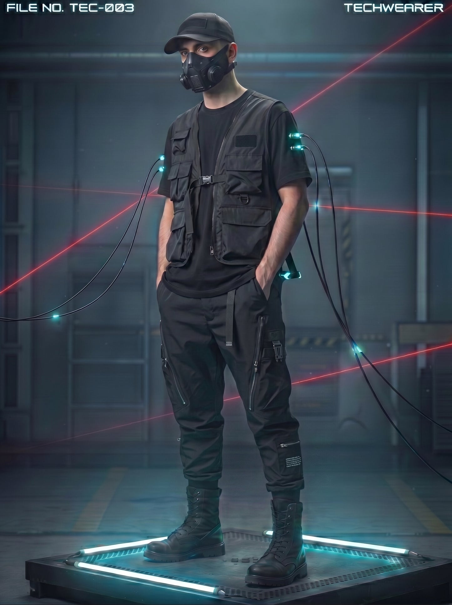 TEC-003｜Cyberpunk Tactical Techwear Set Top / Bottom
