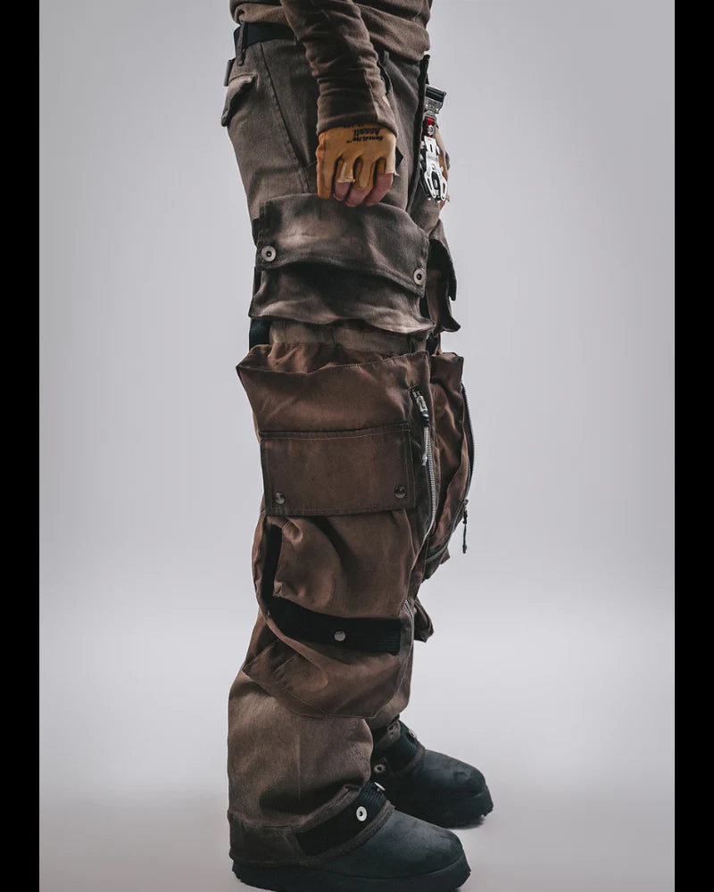 Post-Apocalyptic Functional 3D Pocket Wide Leg Cargo Pants