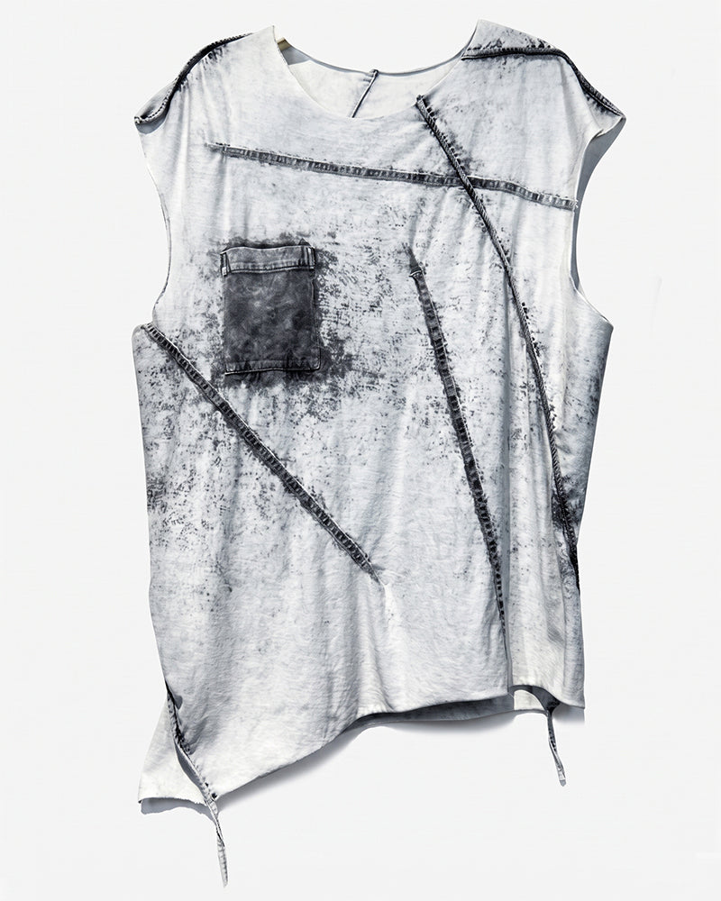 Wasteland Tie-Dyed Distressed Sleeveless Tee