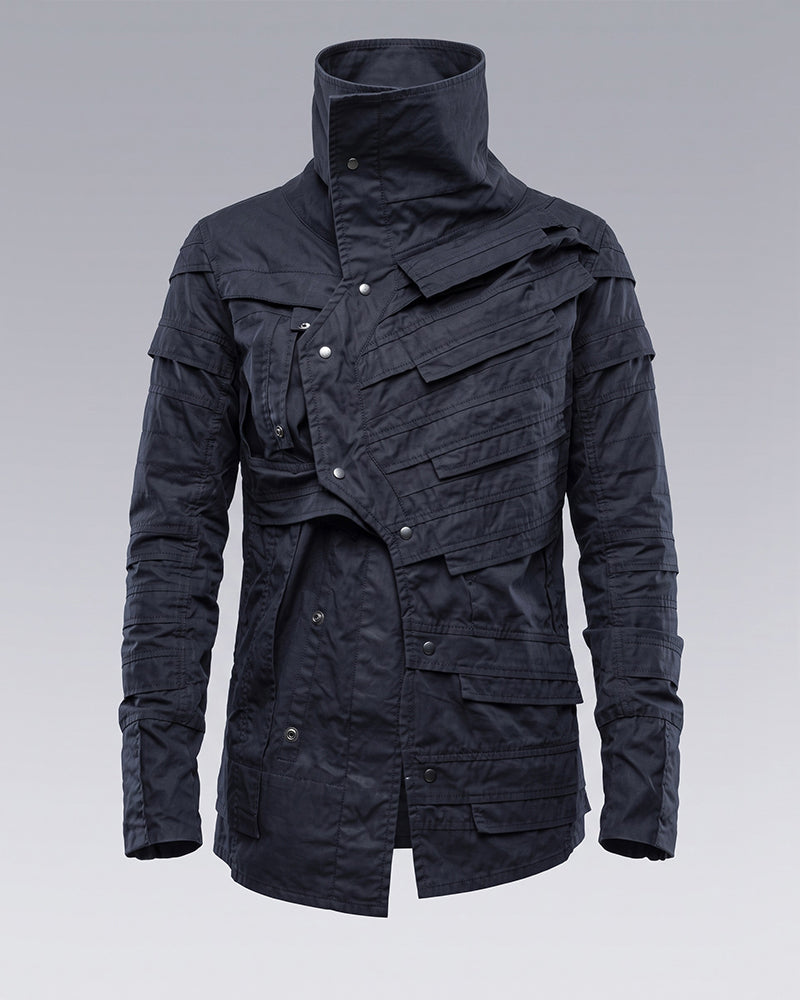 Wasteland Asymmetric Pleated High-Neck Shirt