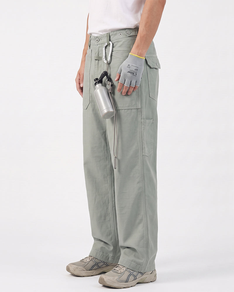 Washed Vintage Straight-Leg Cargo Pants