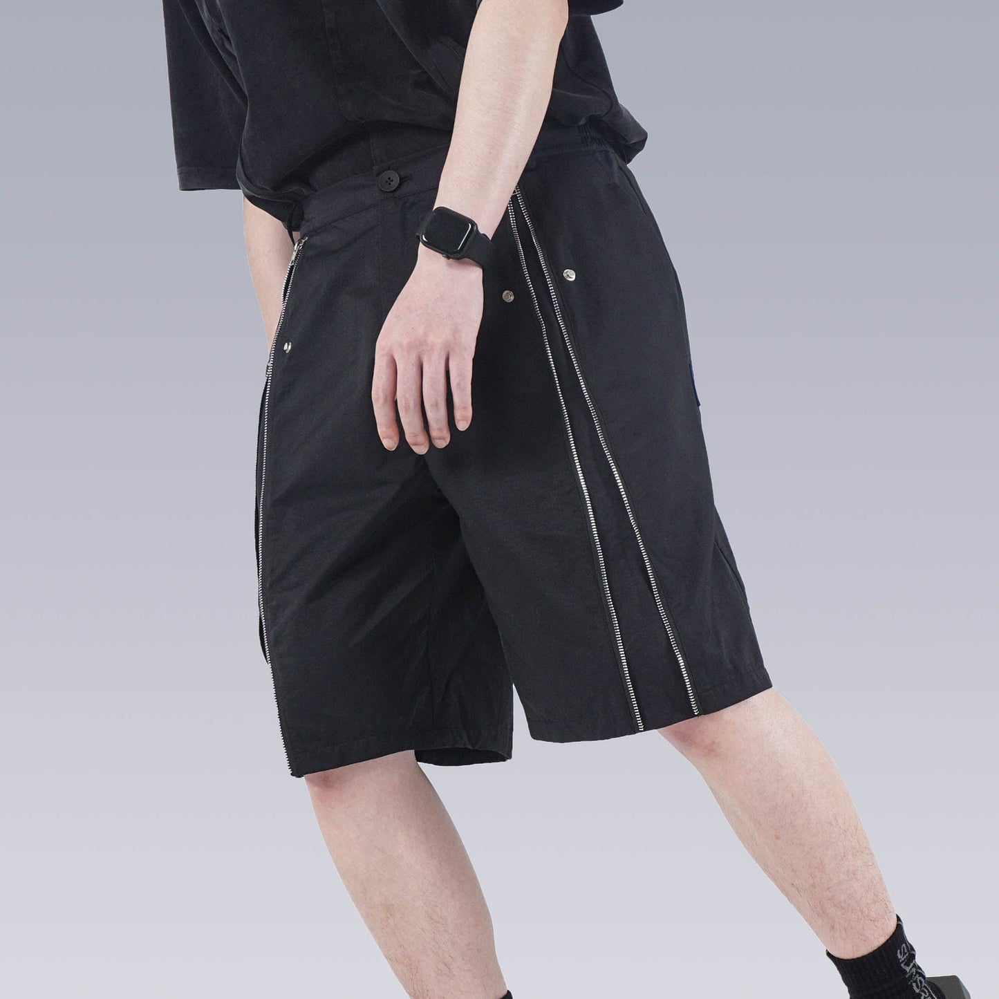 Center-Zip Utility Shorts