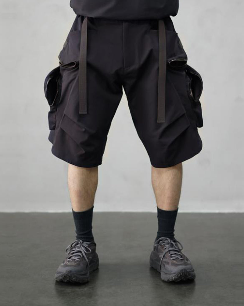 Multi-Pocket Water-Repellent Techwear Shorts