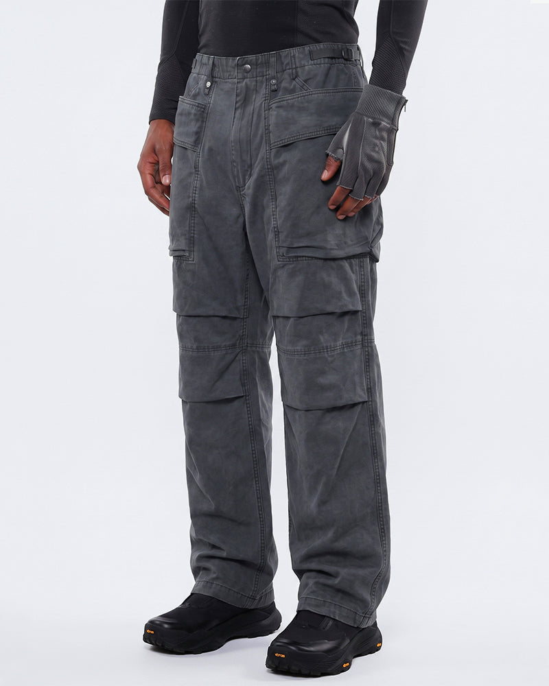 Washed Straight Leg Patchwork Large Pockets Cargo Pants