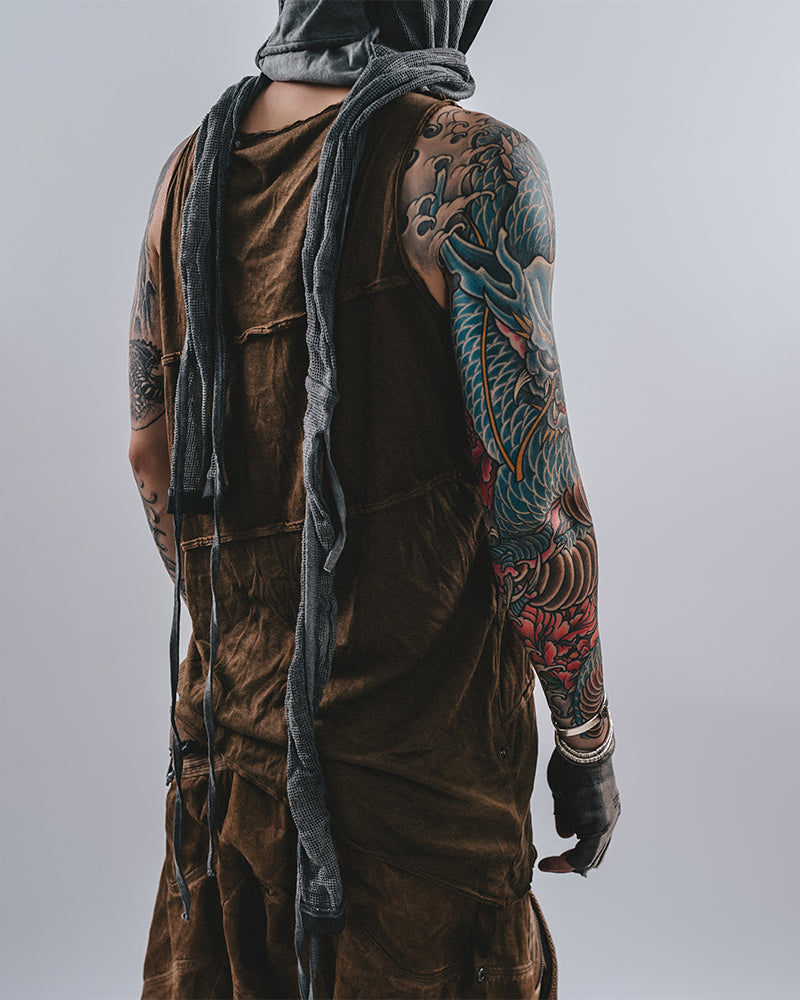 Wasteland Style Washed Spiral Cut Sleeveless T-Shirt