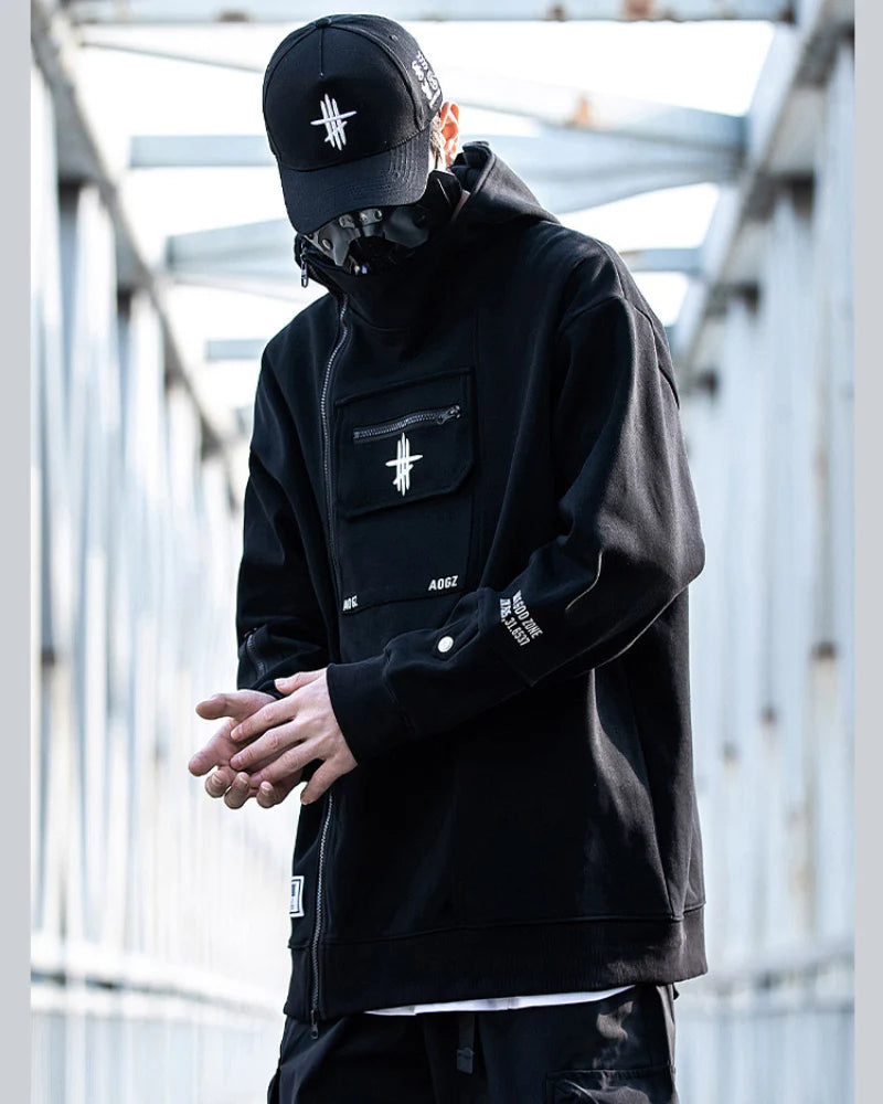 Techwear Cardigan Unisex Zip Up Hoodie