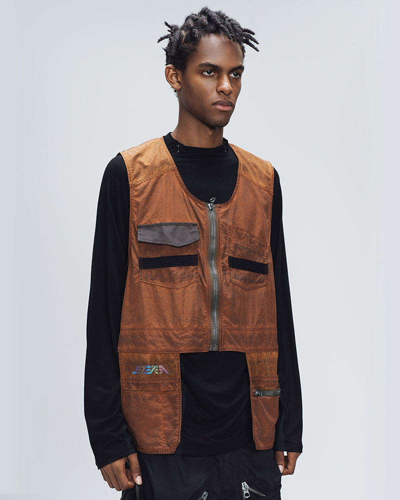 Vintage Sleeveless Pocket Utility Vest