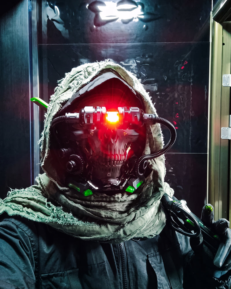 Cyberpunk Skull Half Face Mask