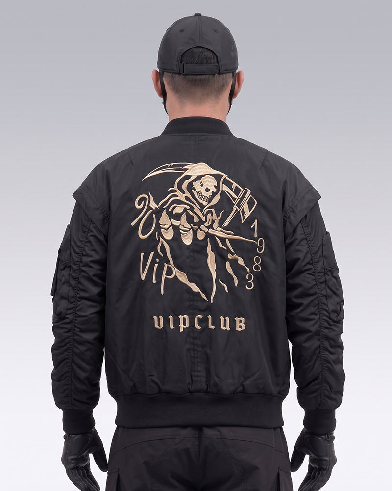 Tactical Skull Embroidered Bomber Jacket