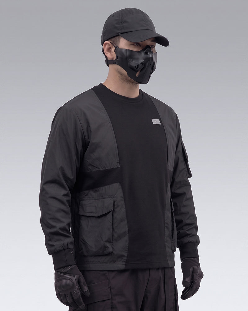 Techwear Functional Patchwork Pullover Sweatshirt