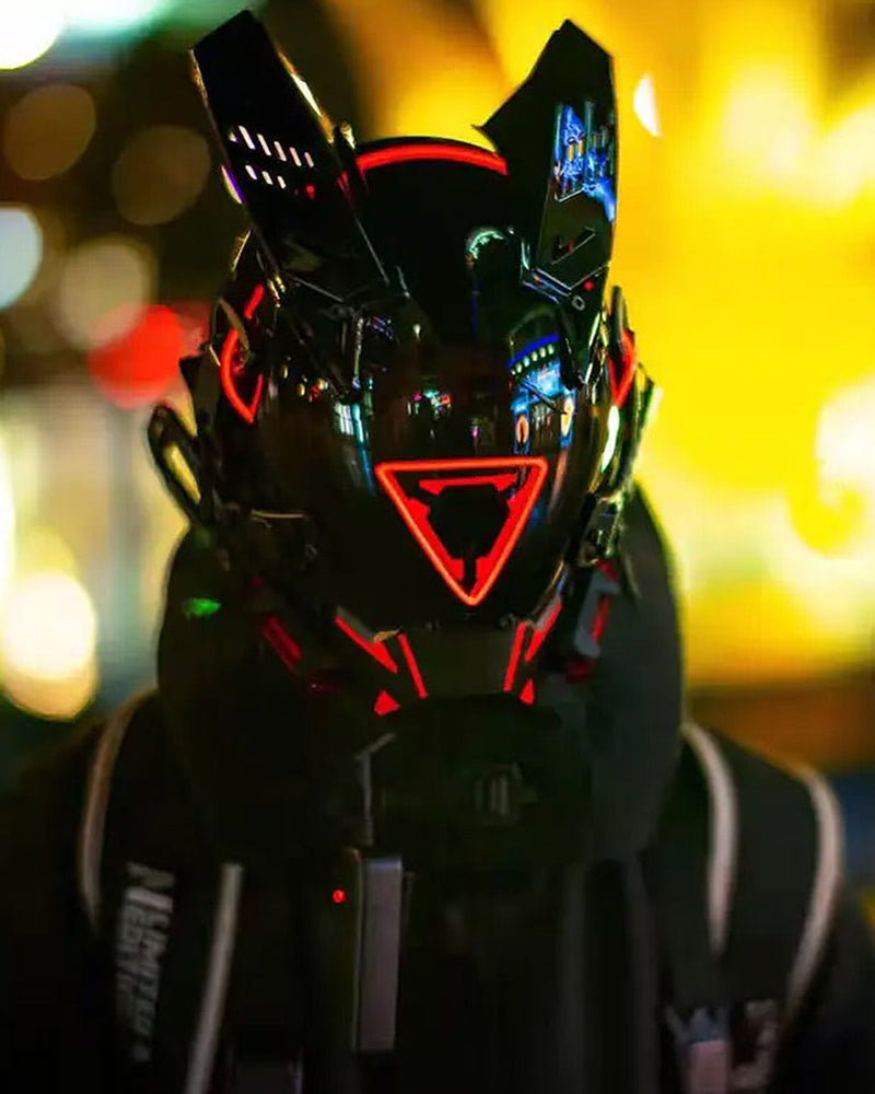Cyberpunk Led Helmet Mask