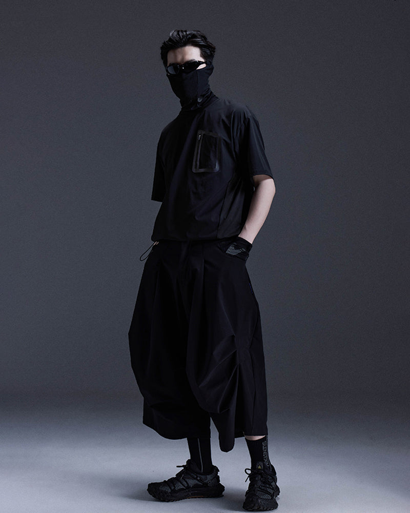 Bonded-Pocket Techwear Short-Sleeve Tee