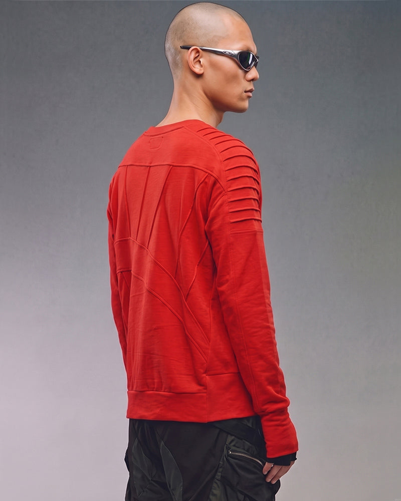 Wasteland Asymmetric Pleated Batwing‑Sleeve T‑shirt