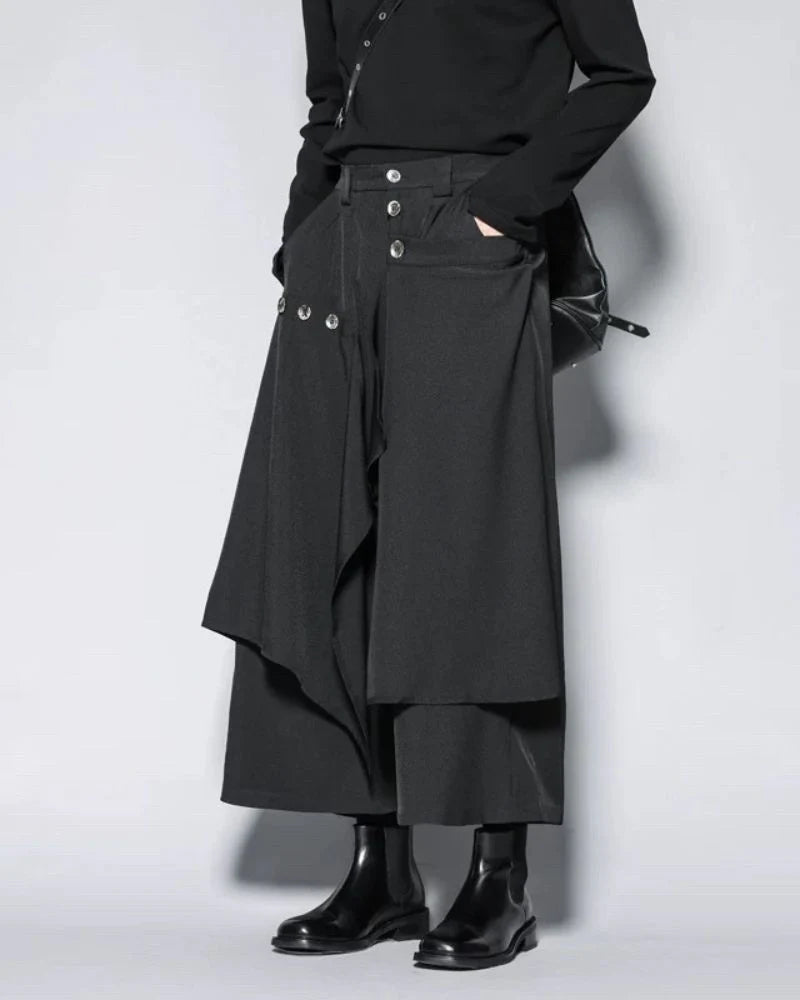 Modern Japanese Style Vintage Wide Leg Hakama Pants