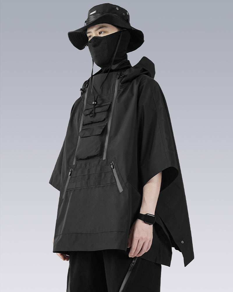 Three-Layer Waterproof Techwear Poncho Jacket