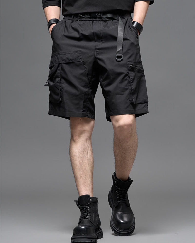 Modern Japanese Techwear Multi-Pocket Cargo Shorts