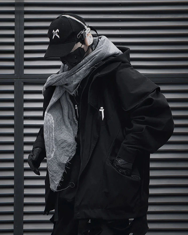 Wasteland Wear Torn Hem Fake Two-piece Unisex Jacket