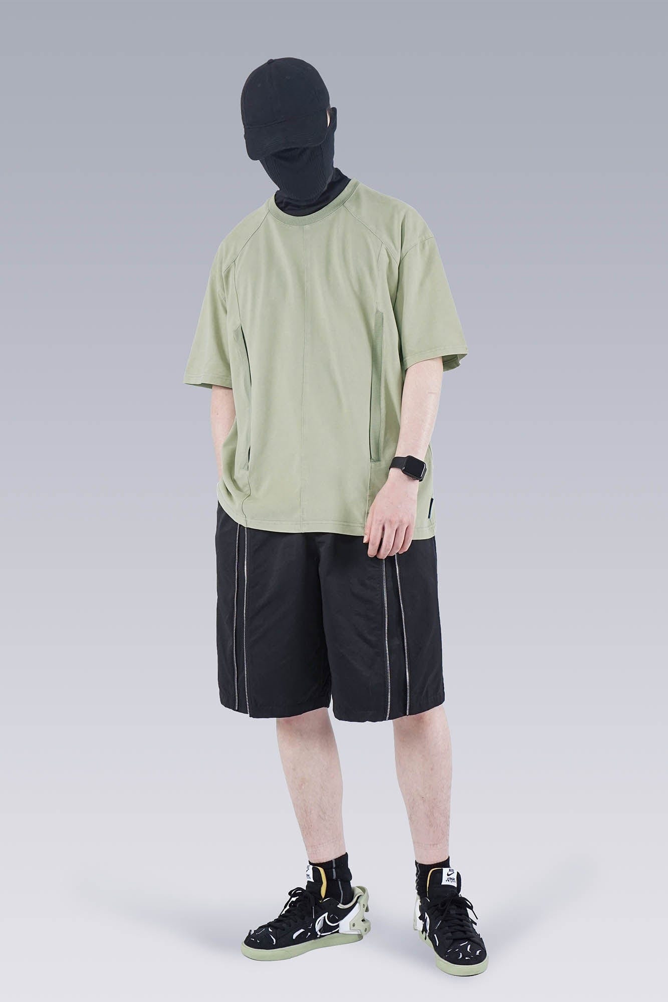 Washed Paneled Side Pocket T-Shirt