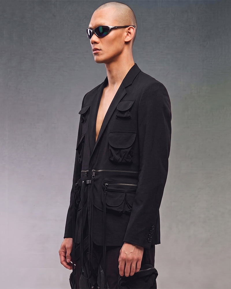 Dystopian Multi-Pocket Deconstructed Utility Blazer