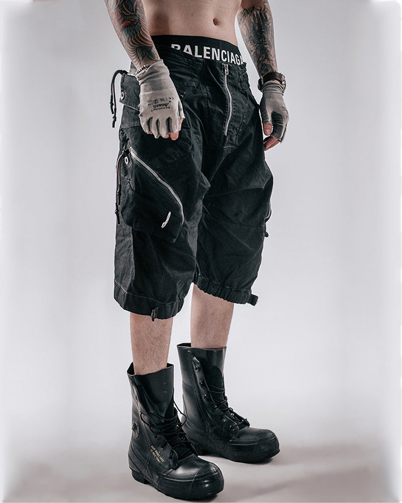 Post-Apocalyptic Wasteland Distressed Cargo Shorts