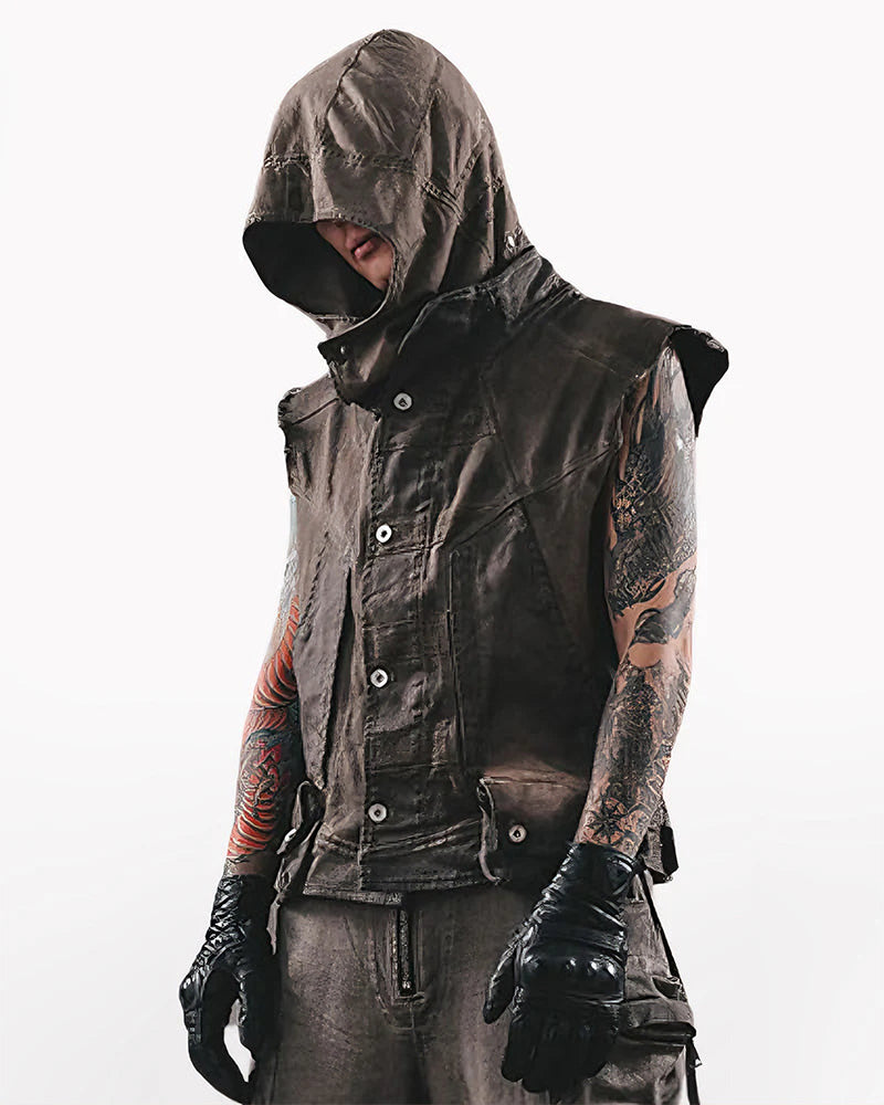 Post-Apocalyptic Wear Geometric Cut Vest