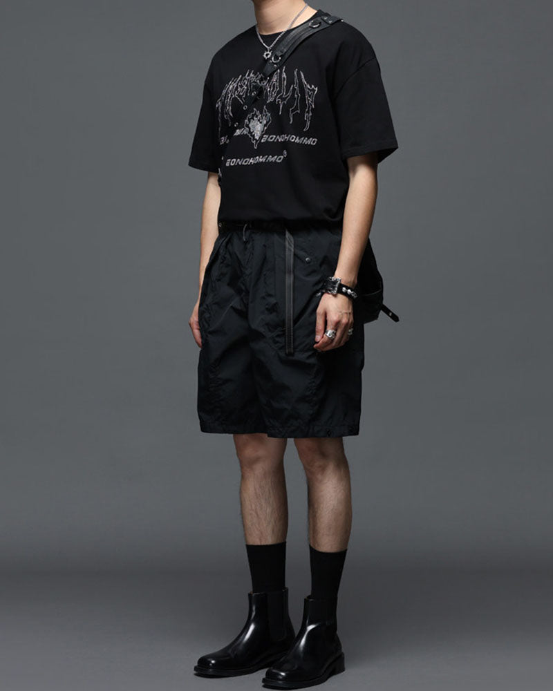 Modern Japanese Techwear Utility Cargo Shorts