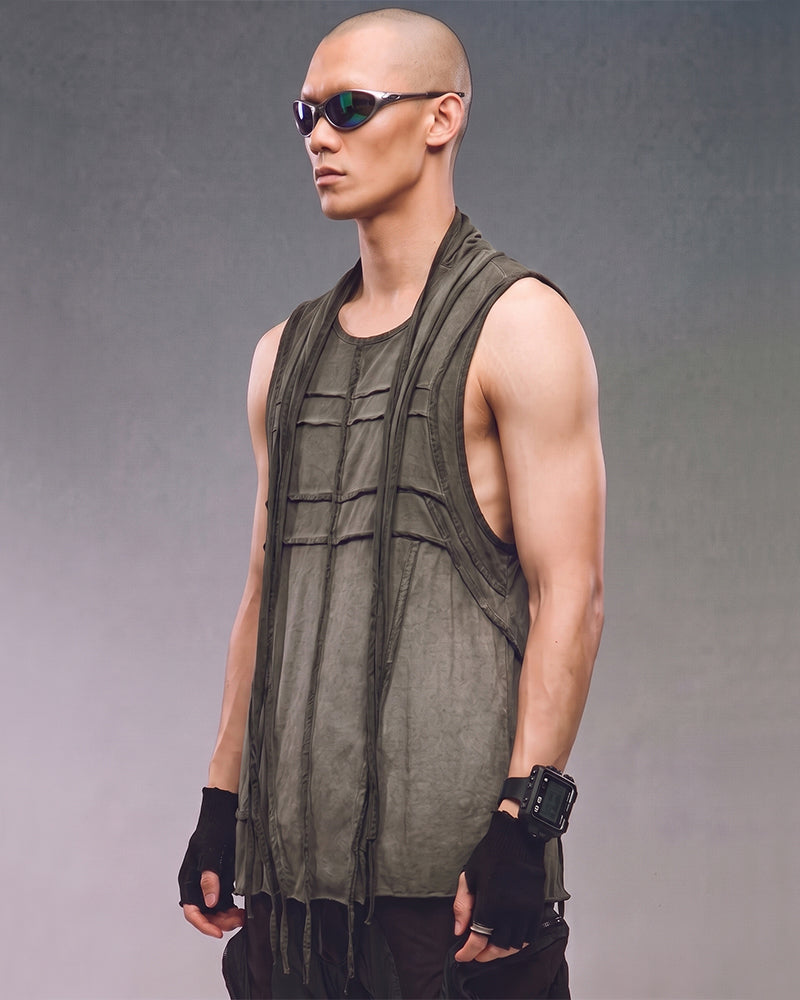 Wasteland Deconstructed Splicing Sleeveless T-Shirt