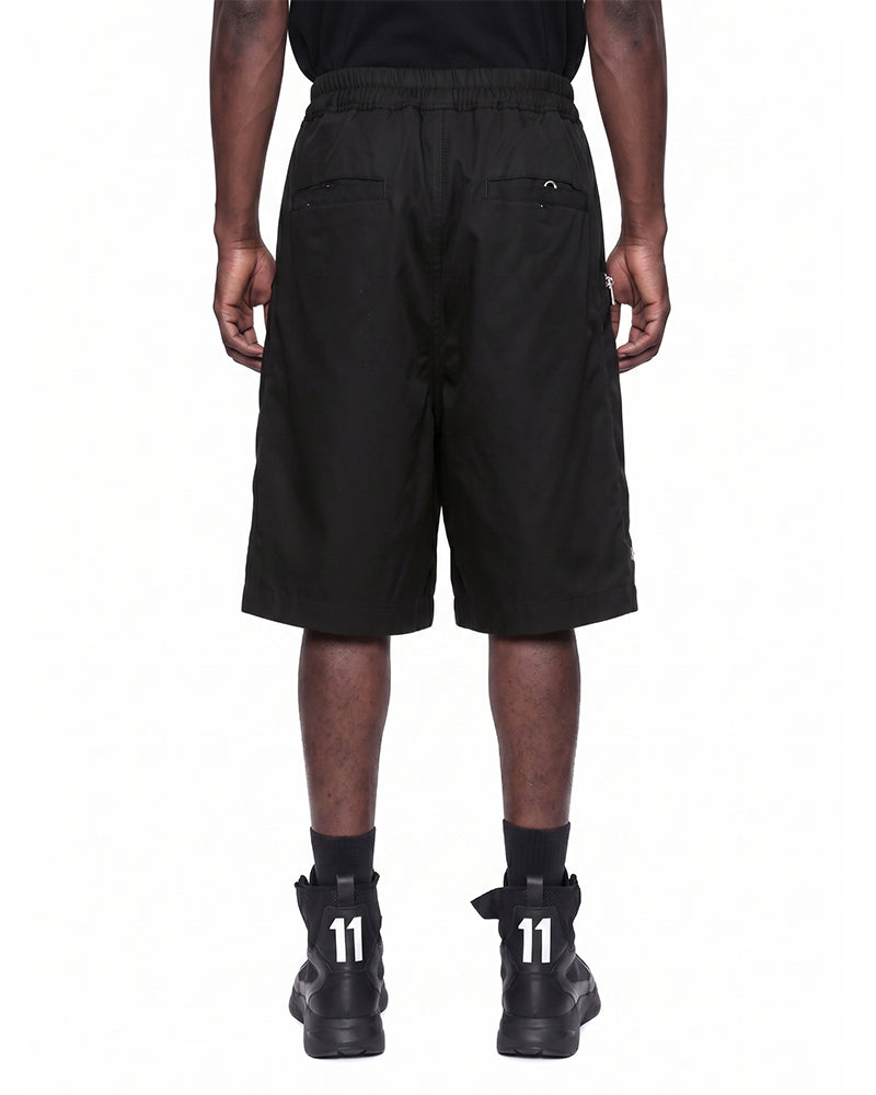 Deconstructed Multi‑Zip Utility Techwear Cargo Shorts