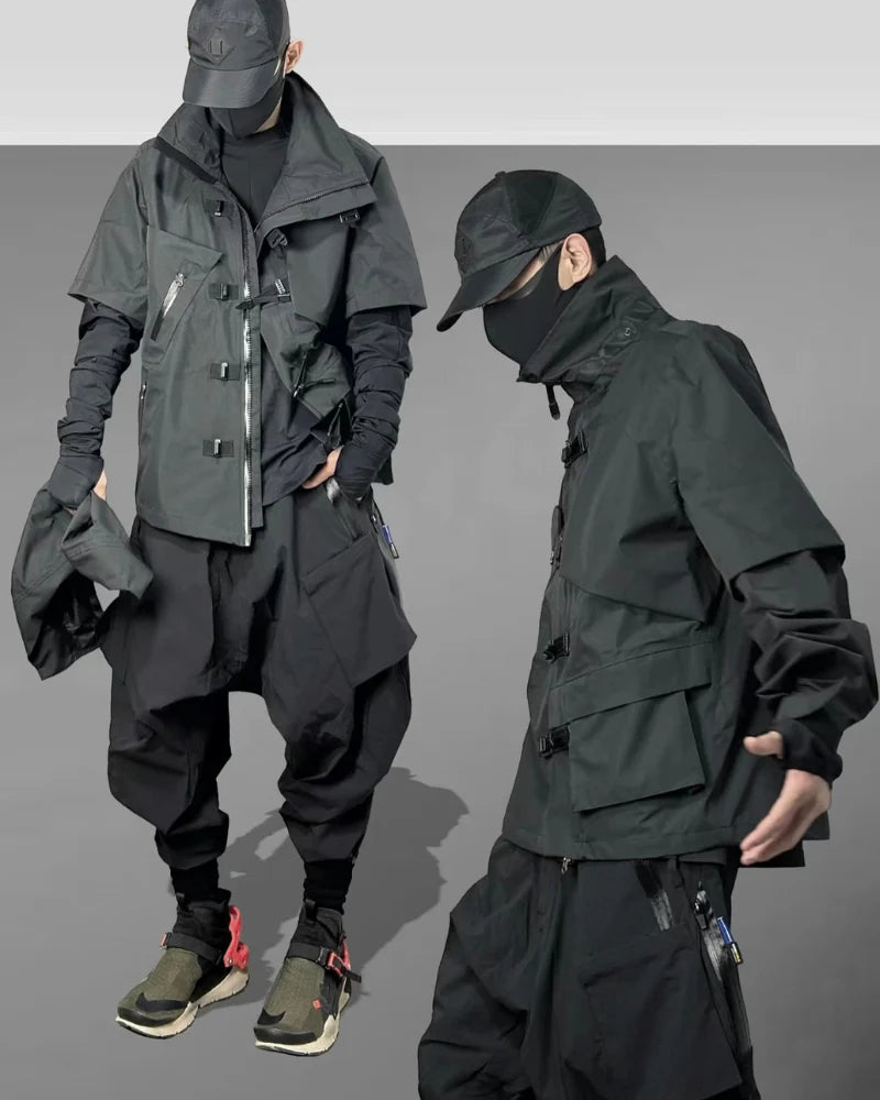 Cyberpunk Functional Waterproof Detachable Sleeves Jacket