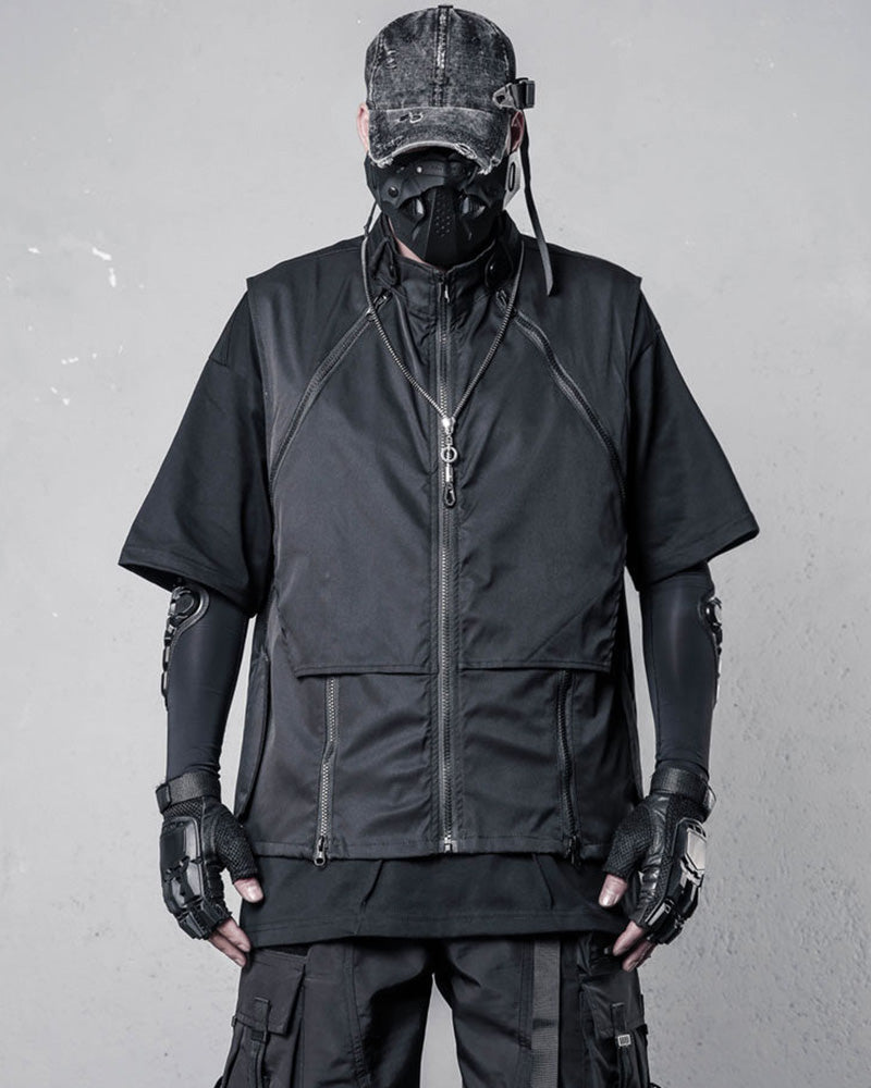 Techwear Multi-Zip Utility Vest