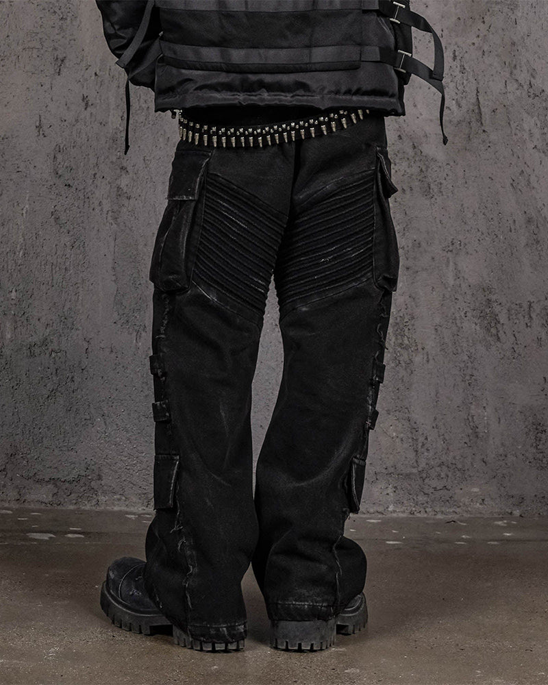 Deconstructed Distressed Wanderer Multi-Pocket Jeans
