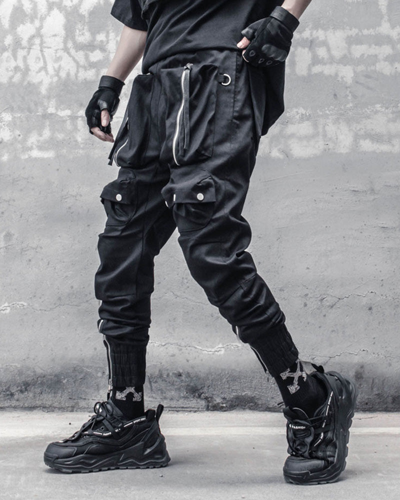 Functional Multi-Zip Techwear Cargo Pants