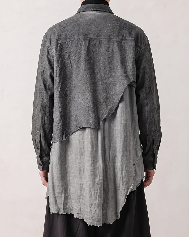 Wasteland Hand‑Hollowed Asymmetric Deconstructed Shirt