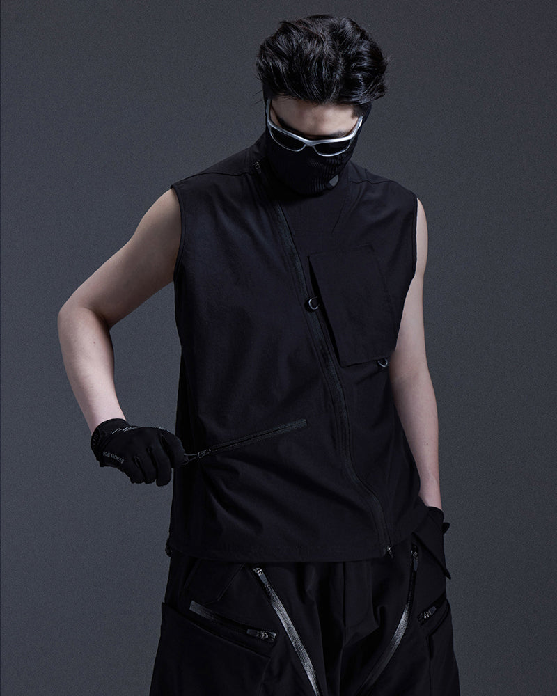 Asymmetric-Zip Techwear Tactical Vest
