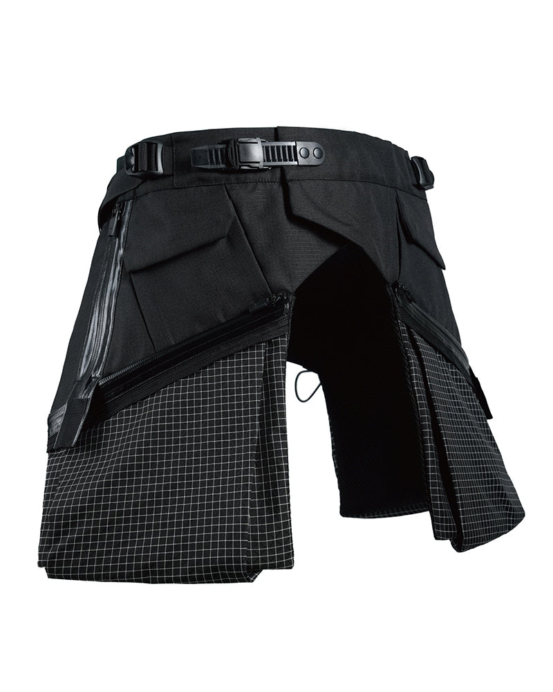 Avant-Garde Layered Six-Pocket Water-Repellent Outdoor Apron Pants