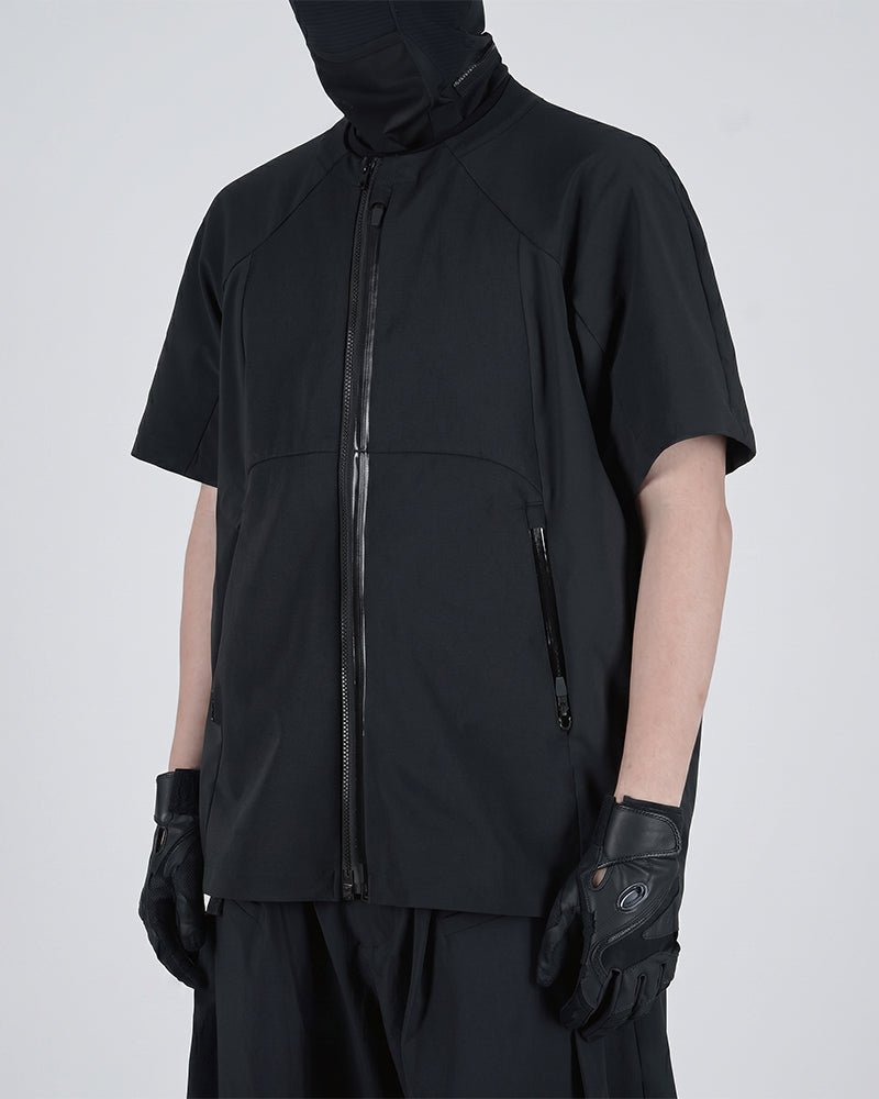 Magnetic Quick-Release Collar Zip Techwear Short-Sleeve Jacket
