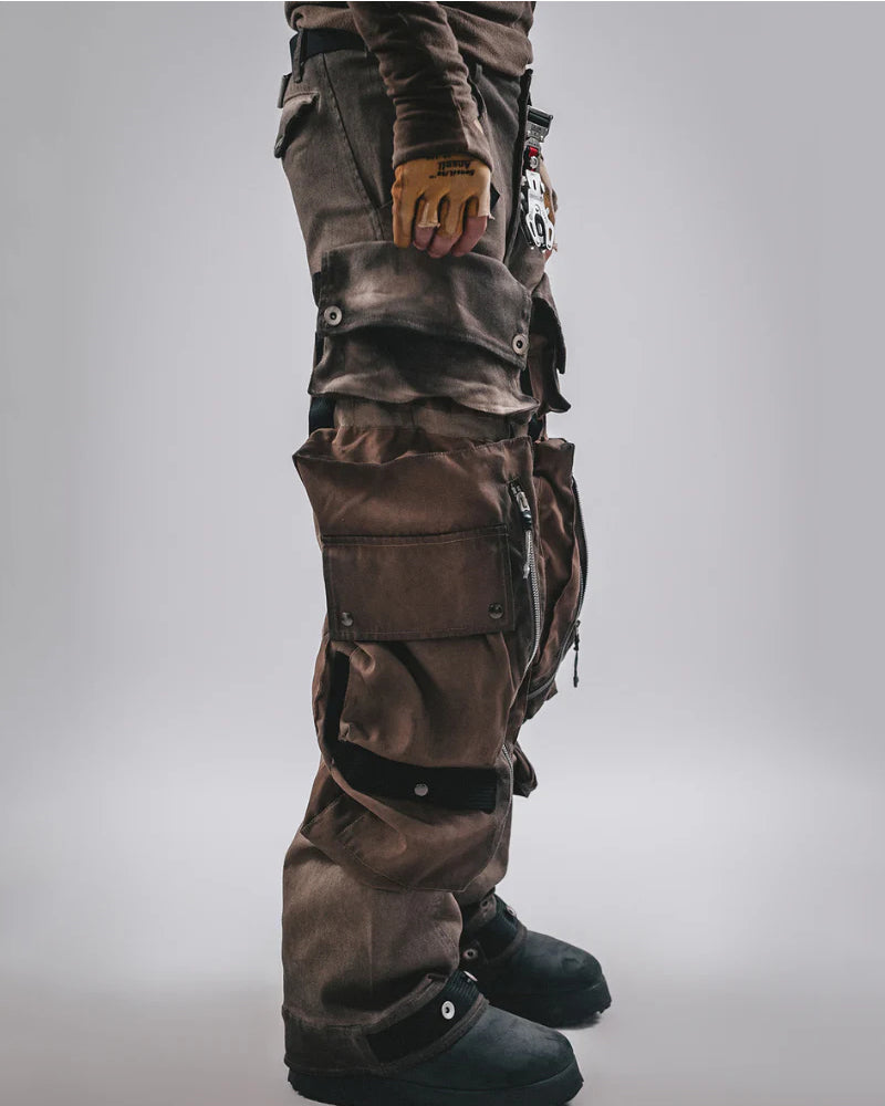 Post-Apocalyptic Functional 3D Pocket Wide Leg Cargo Pants