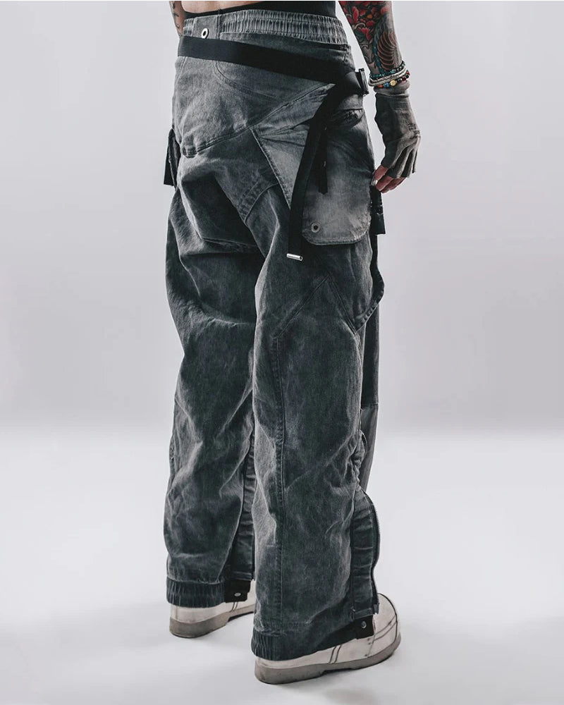 Post-Apocalyptic Wear Multi-Pocket Zipper Cargo Pants