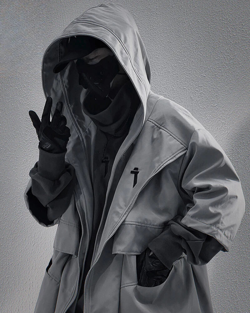 Techwear Fake Two-piece Mid-sleeve Unisex Coat